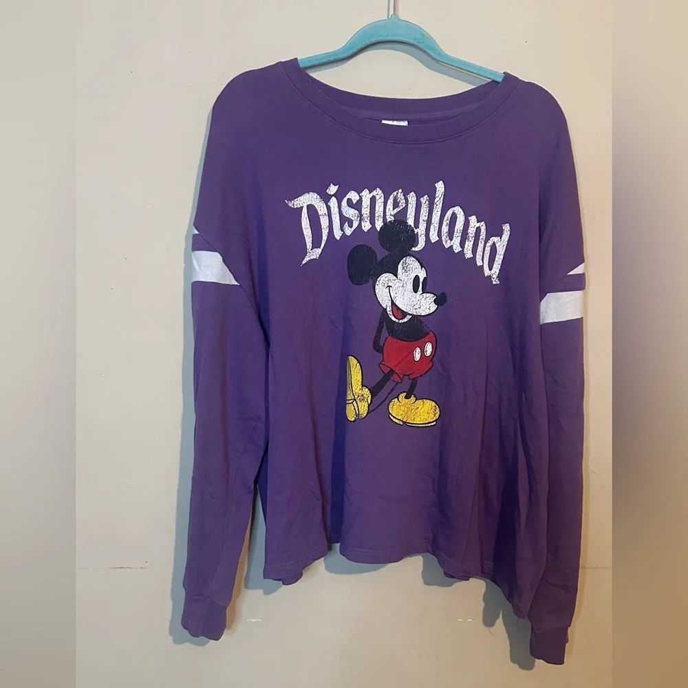 Disneyland 3x Purple Mickey Mouse Long-Sleeve Top - Picture 1 of 7